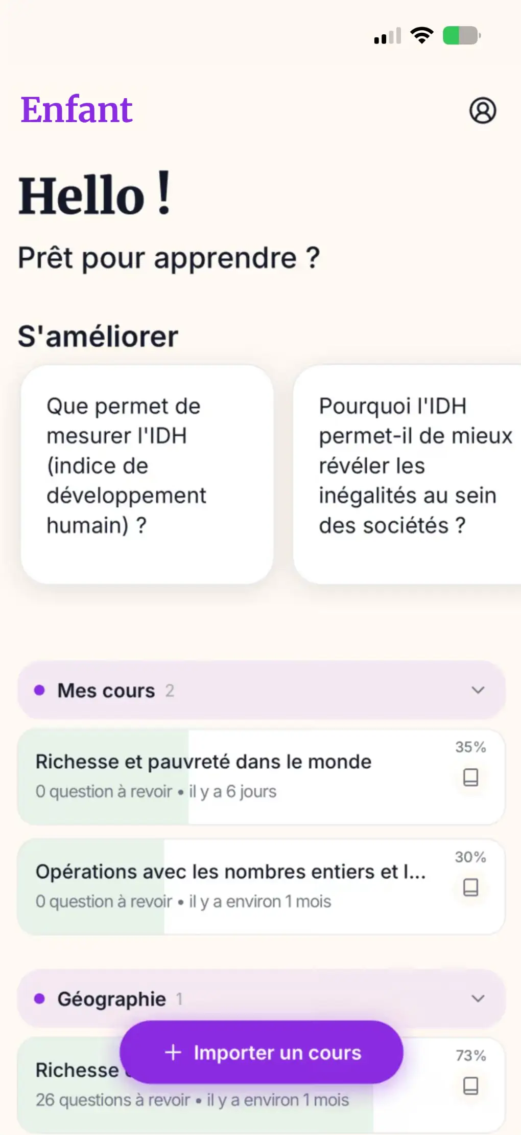 Application Wizidoo côté étudiant
