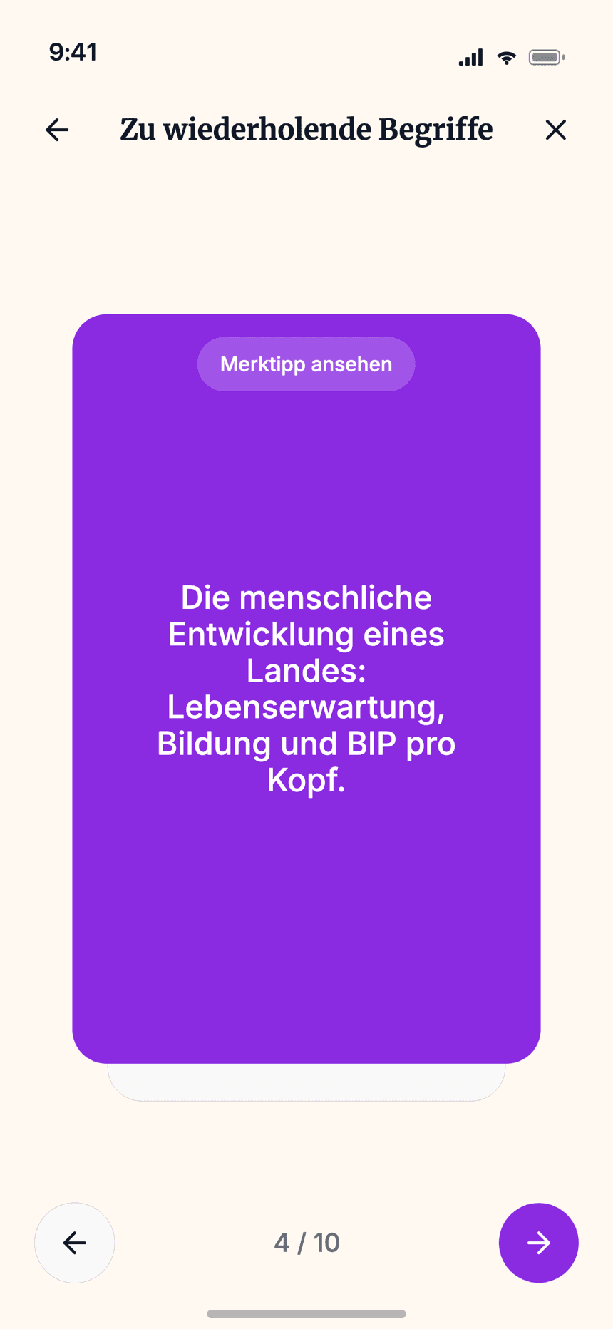Wizidoo-Karteikarten mit wiederkehrenden Lernthemen