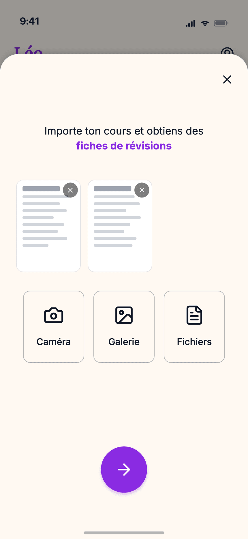 Import d’un cours dans Wizidoo par photo, galerie ou PDF